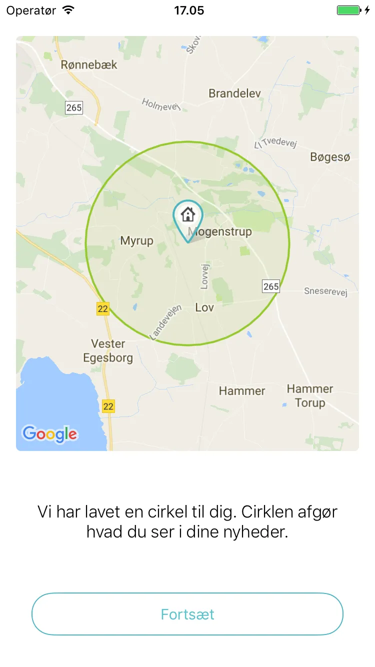 A Ciircles onboarding map explaining the neighborhood circle around a home.